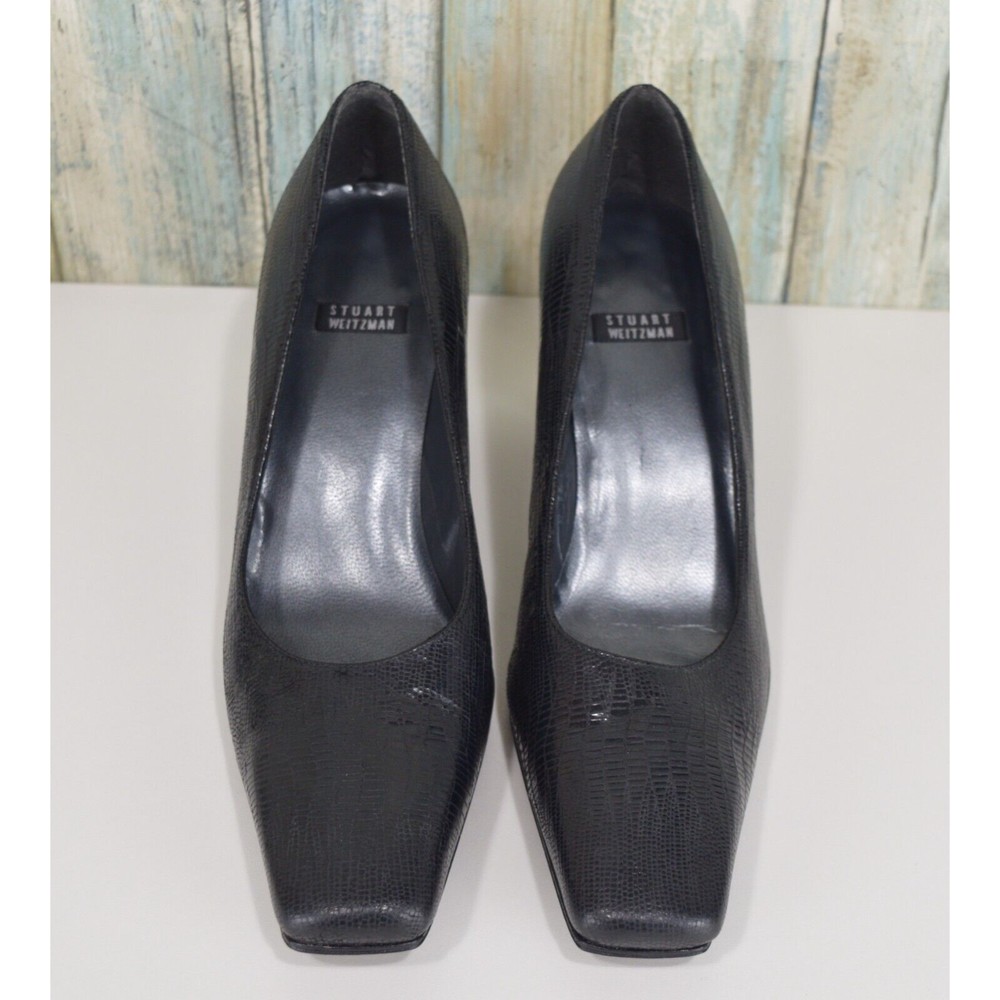 Stuart Weitzman Size 6 Black Snake Print Chic Pum… - image 4